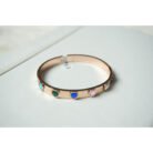 Rose Gold Dappled Heart Bangle Bracelet