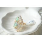 Mint Green Peacock AD Ring