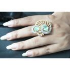 Mint Green Peacock AD Ring