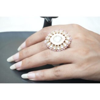 Pear shaped Kundan Polki Ring