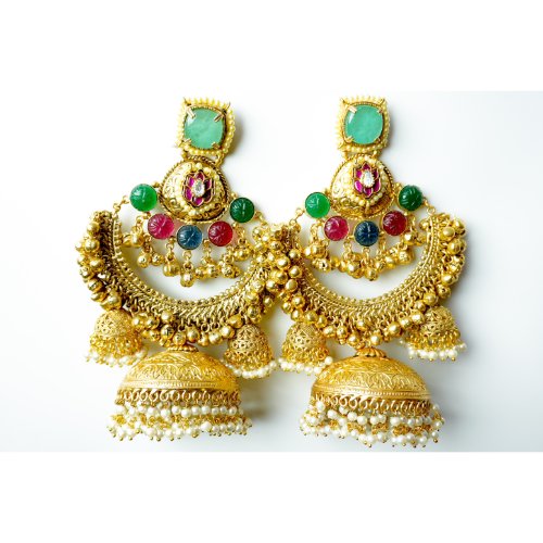 1NXHfwQ-idHP__3R4RrAccH2B79QfvgDx.jpg Multi Color Banjara Kundan Jhumka Earrings