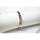 Rose Gold Dappled Heart Bangle Bracelet
