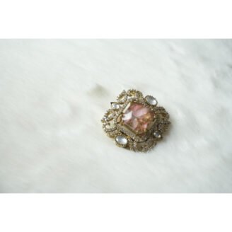 Pink Uncut Stone Stud Earrings