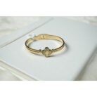 Gold White Clover Motif Bangle Bracelet