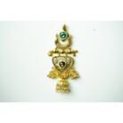Green Enamel & Pearl Jhumka Earrings
