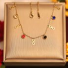 22k Gold Plated Infinite & Multi Colour Zirconia Charm Necklace