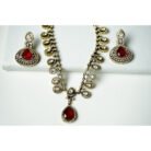 Ruby Polki Droplet Necklace Set