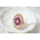 Pink Stones Studded Flower Ring