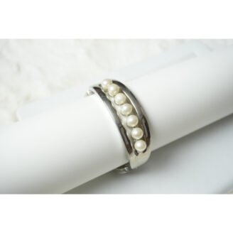 Silver Freshwater Pearl Cuff Bracelet