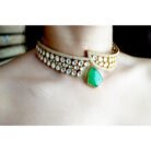 Emerald Kundan Choker Necklace Set