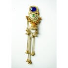 Blue Stone Jhumka Droplet Earrings