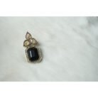 Black Tear Drop Golden Earrings