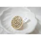 Golden Green Kundan and Pearl Ring