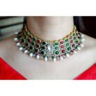 Navratna Pachi Kundan Necklace Set