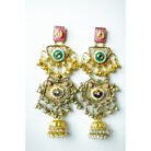 Long Dual Tone Multi Color Jhumka Earrings