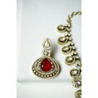 Ruby Polki Droplet Necklace Set