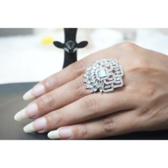 Sea Green Uncut Diamond Ring