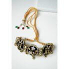 Floral Black Kundan Choker Necklace Set