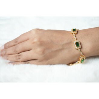 Gold Green Designer Bracelet