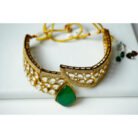 Emerald Kundan Choker Necklace Set