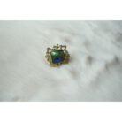 Dual Color Stone Floral Stud Earrings