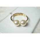 Gold Hinged Pearl Cuff Bracelet