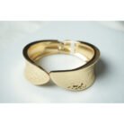 Gold Hammered Textured Sculptural Twist Cuff Bracelet