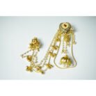 Pearl Jhumka Drop Kashmiri Earrings witn Ear Chain