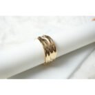 Gold Ribbed Wavy Cuff Bracelet