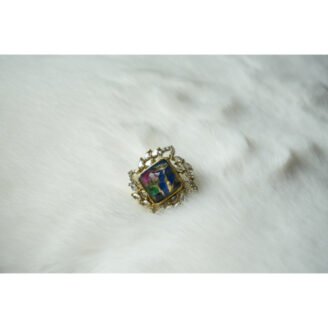Multi Color Stone Floral Stud Earrings