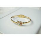 Gold Heart Bangle Bracelet