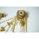 Pearl Jhumka Drop Kashmiri Earrings witn Ear Chain