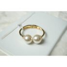 Gold Hinged Pearl Cuff Bracelet