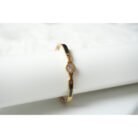 Rose Gold Black Enamel Bangle Bracelet