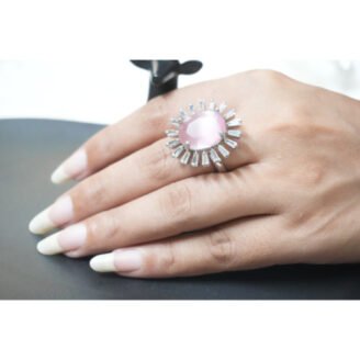 Pink Silver AD Ring