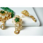 Emerald Polki Pearl Choker Necklace Set