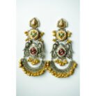 Long Dual Tone Chandbali Earrings