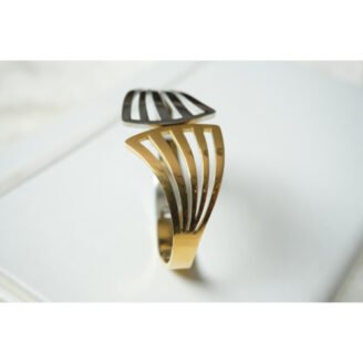 Two Toned Pleated Cuff Bracelet