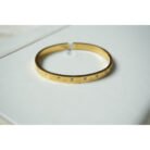 Gold CZ Floral Bangle Bracelet