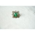 Green Uncut Stone Stud Earrings