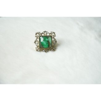 Green Uncut Stone Stud Earrings