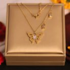 22k Gold Plated Butterfly Chain Necklace