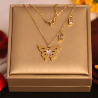 22k Gold Plated Butterfly Chain Necklace