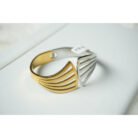 Two Toned Pleated Cuff Bracelet