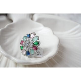 Multi-Color Floral AD Ring