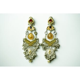 Dual Tone Pachi Kundan Earring