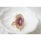 Pink Stones Studded Flower Ring