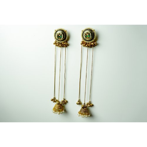 1Z-RGBNM9y_MdXYdgrBjE7ot1jYNL5QIj.jpg Green Stone Kashmiri Dejhoor Earrings