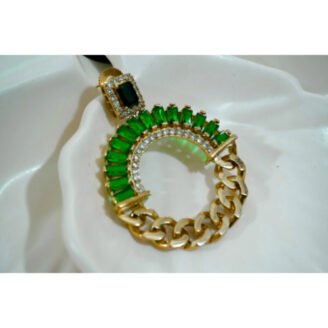 Green Open Hoop Earrings