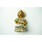 Dual Tone Jhumka Pearl Earrings